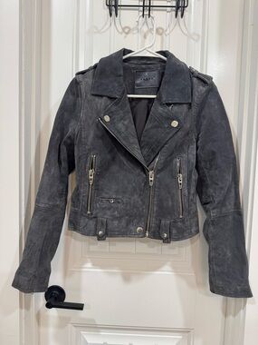 Blank NYC Gray Suede Moto Jacket